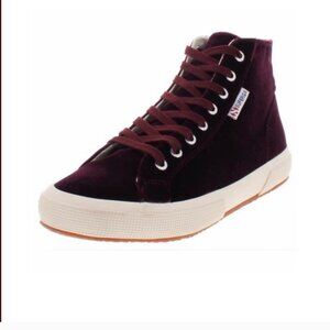 SUPERGA VELVET HIGH TOP SNEAKERS